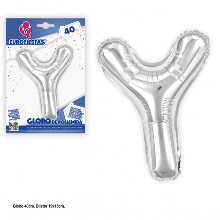 Globo foil 40cm. prata brilho e