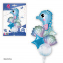 Conjunto de balões de foil cavalo-marinho azul