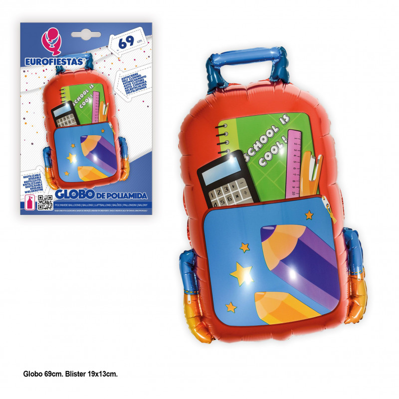 Balão foil mochila school is cool 69cm