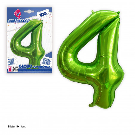 Balão Foil 1m verde nº 4