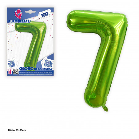 Balão Foil 1m verde nº 7
