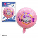 Globo foil redondo meus 15 anos rosa faixa