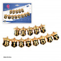 Globos de foil guirlanda feliz aniversário escudo preto