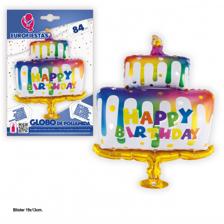 balão alumínio bolo feliz aniversário