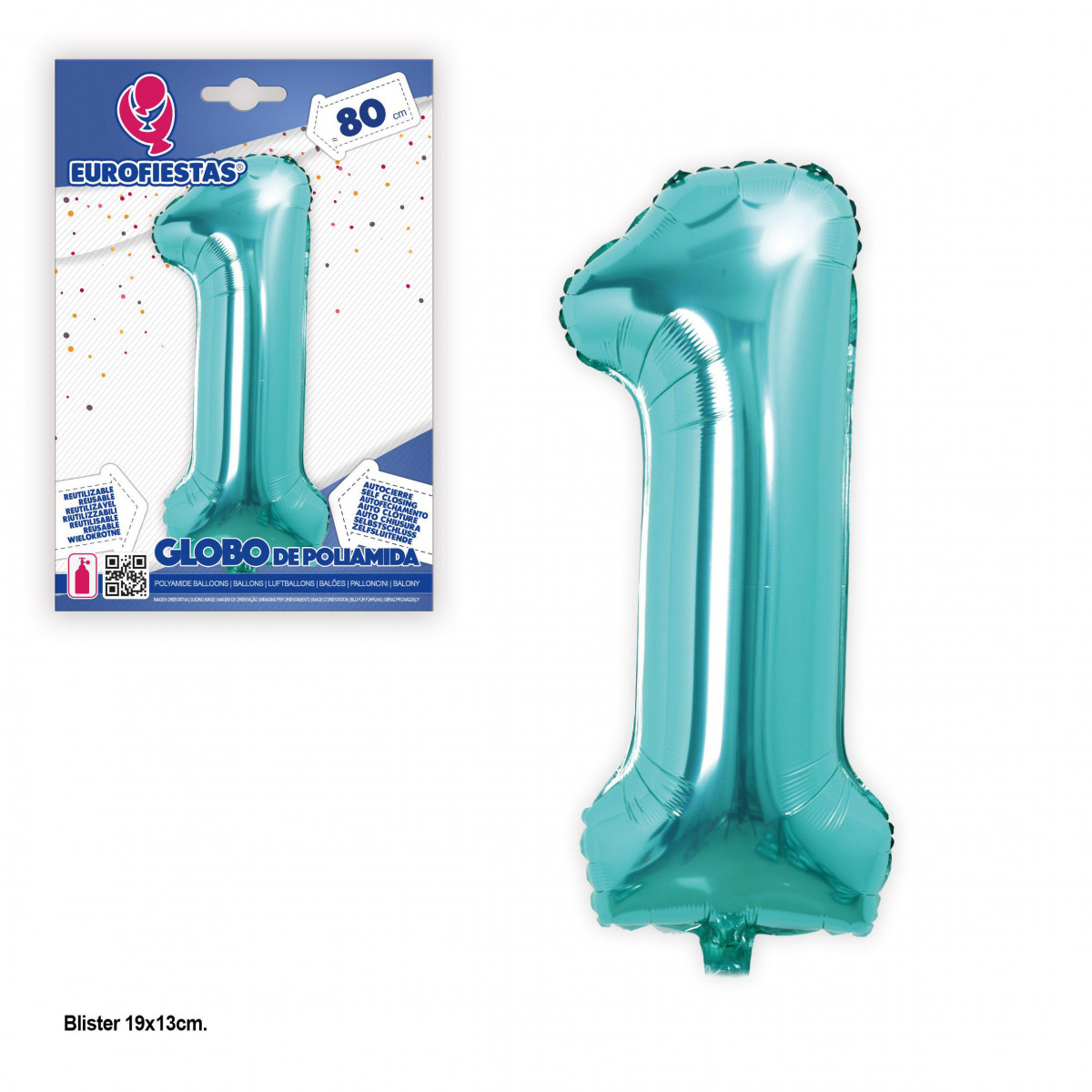 Balão Foil 80cm turquesa 1