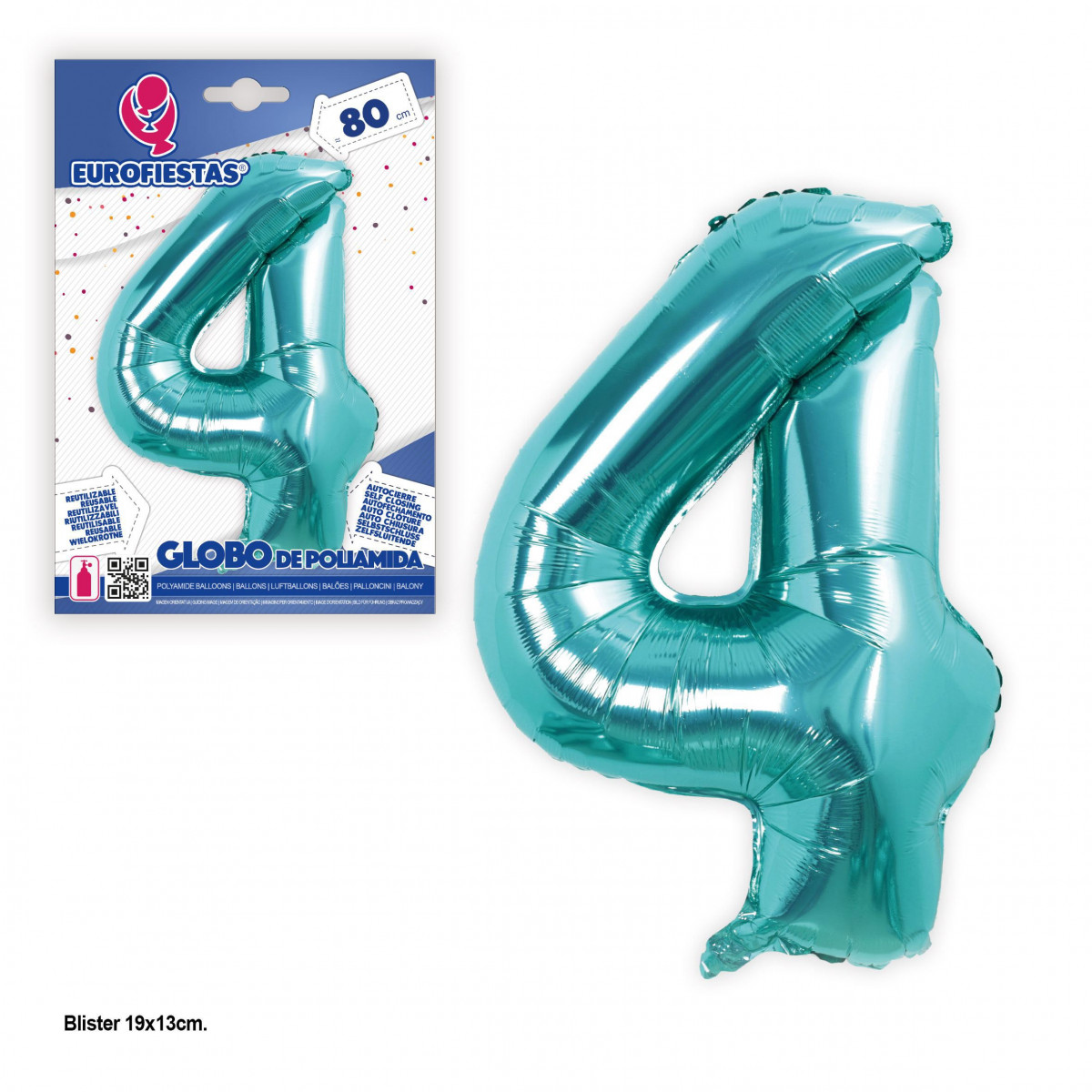 Balão Foil 80cm turquesa 4