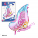 Balão metalizado borboleta rosa 73cm