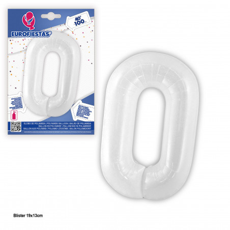 Balão Foil 1m branco 0