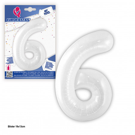 Balão Foil 1m branco 6