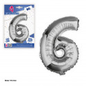 Balão Foil 80cm prata nº 6