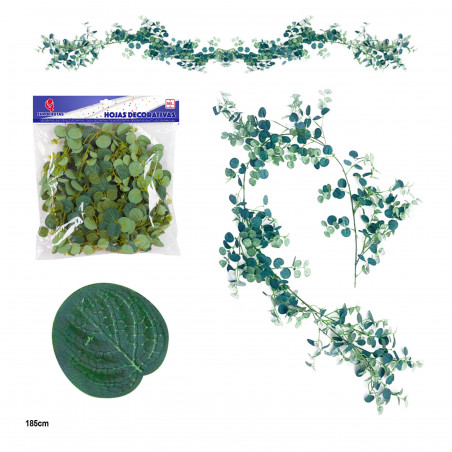 Folha decorativa de eucalipto folha única