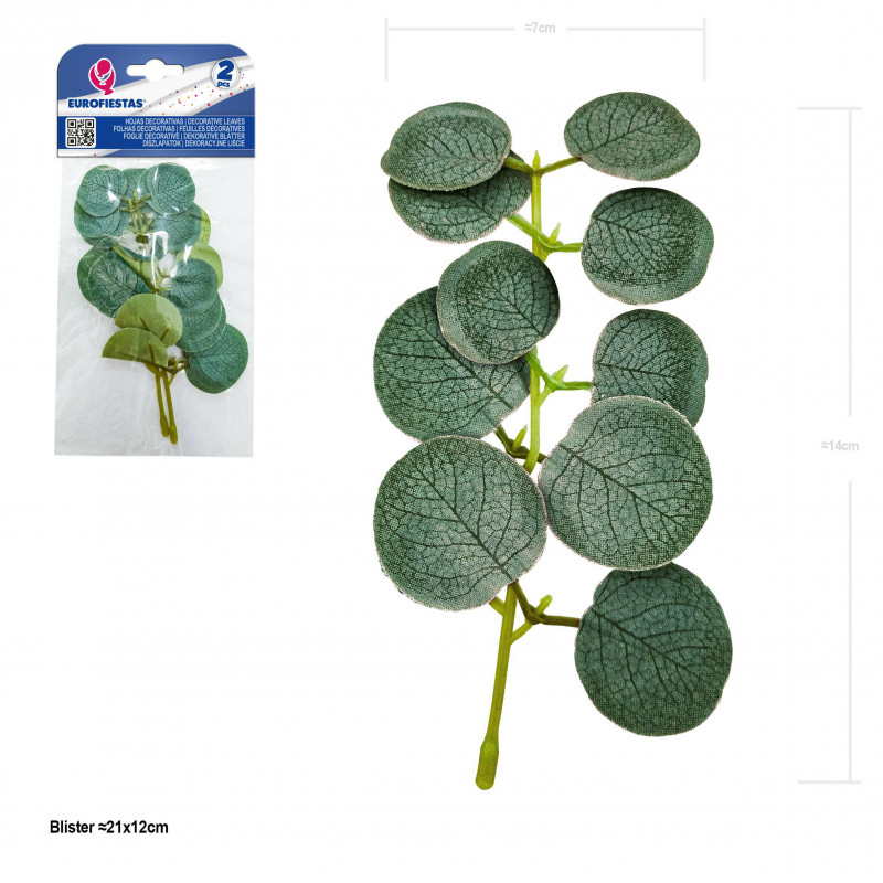Folha decorativa pilea 14cm 2pcs