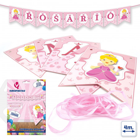 Guirlanda de Festa com nome com Design de Princesa