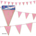 Guirlanda bandeirinhas coleção feliz 1 aniversário rosa