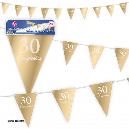 Coleção de ouro 30º aniversário Flâmula Guirlanda