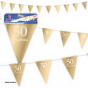 Guirlanda de flâmulas douradas de 50º aniversário