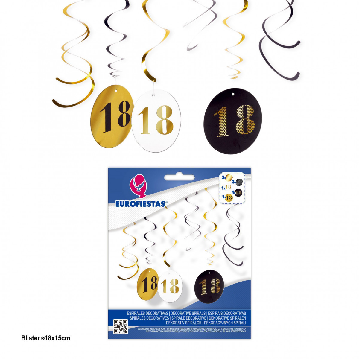 Espirais decora.preto ouro círculos 18