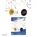 Espirais decorativas círculos preto ouro 30