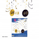 Espirais decora.preto ouro círculos 40