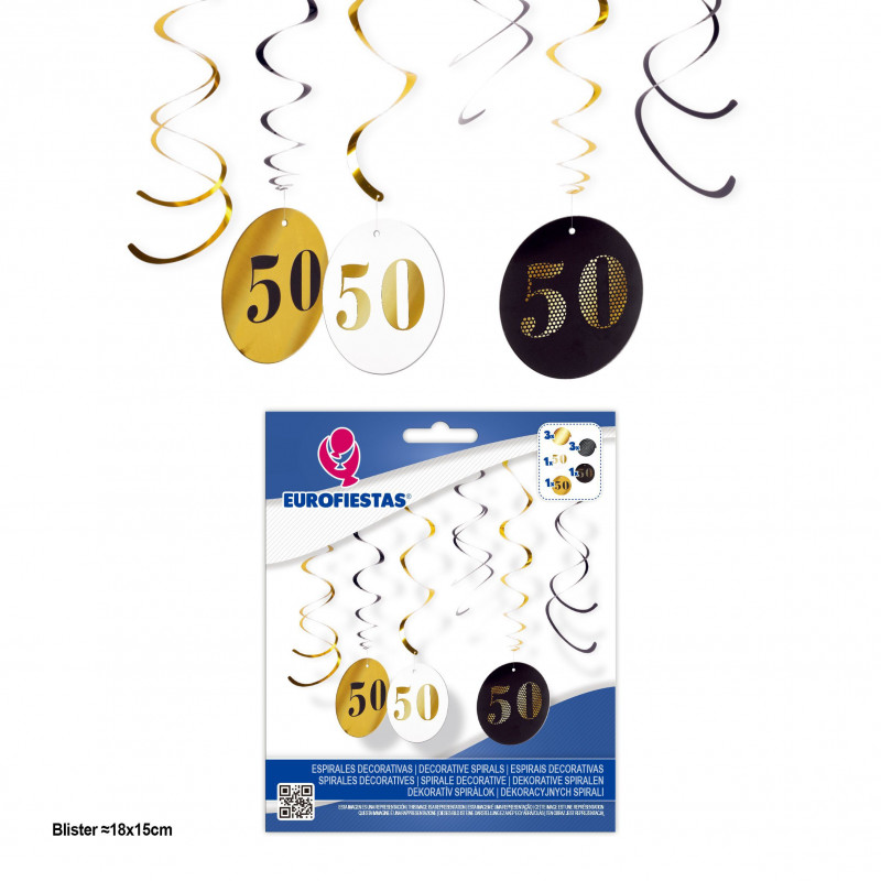 Espirais decora.negro ouro círculos 50