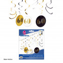 Espirais decora.preto ouro círculos 60