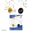 Espirais decorativas círculos preto ouro 60