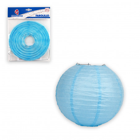 Lanterna redonda 20cm celeste