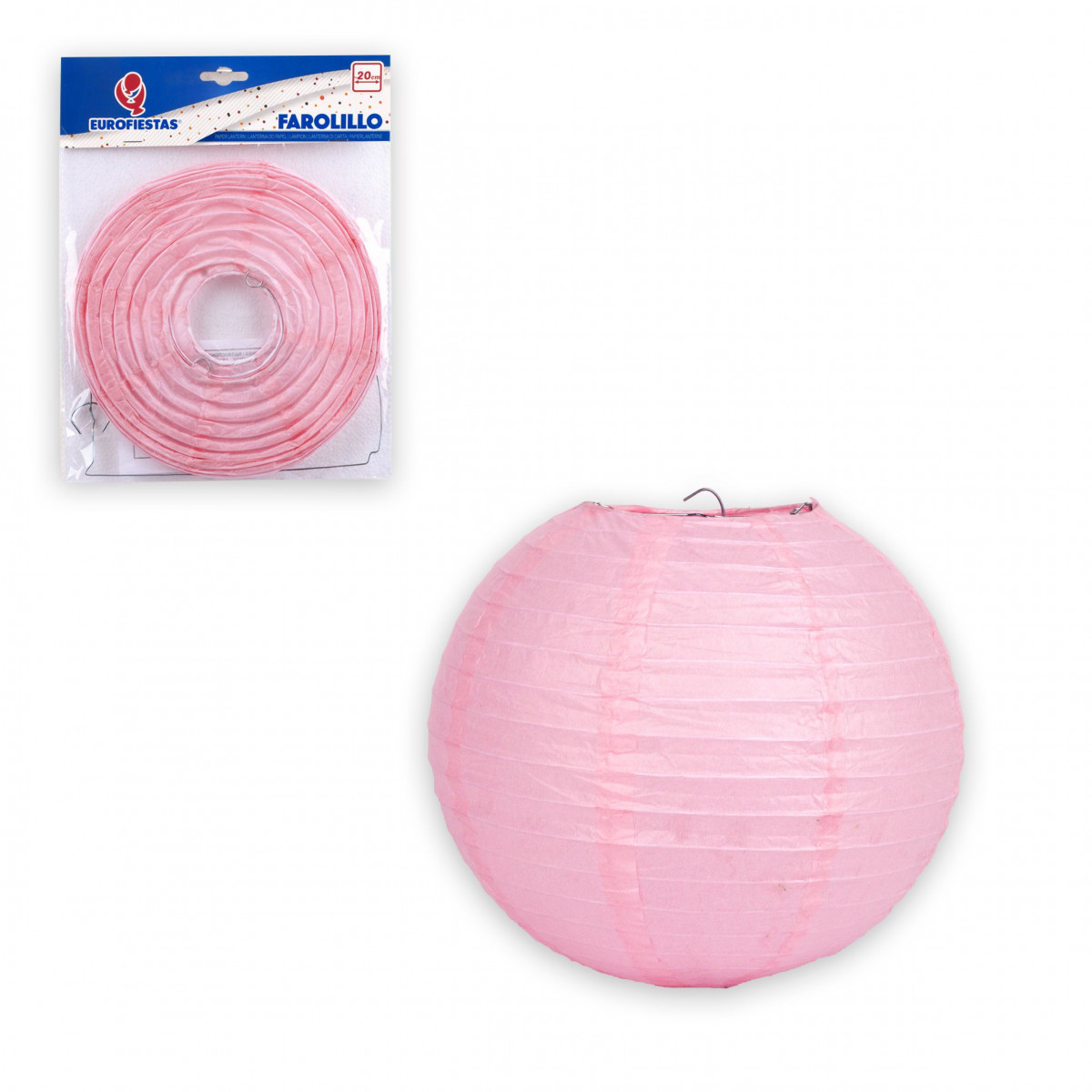 Lanterna redonda 20cm rosa