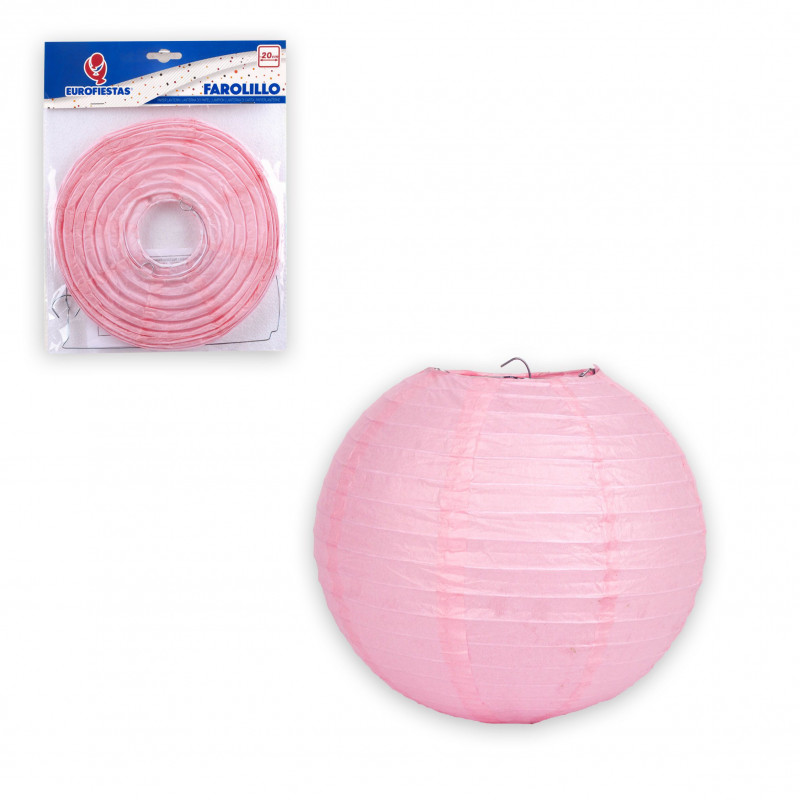Lanterna redonda 20cm rosa