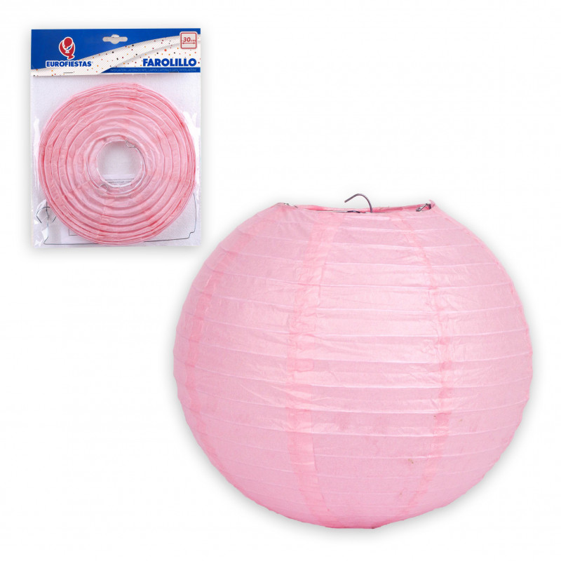 Lanterna redonda 30cm rosa