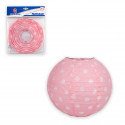 Lanterna redonda 20cm pontos rosa