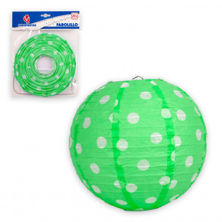 Lanterna redonda 30cm pontos verdes