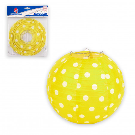 Lanterna redonda potes amarelos 25cm