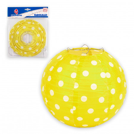 Lanterna redonda potes amarelos 30cm