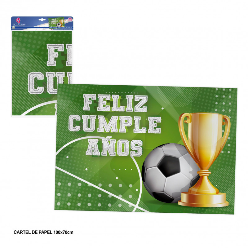 Cartaz 70x100cm com bola de futebol sobre grama