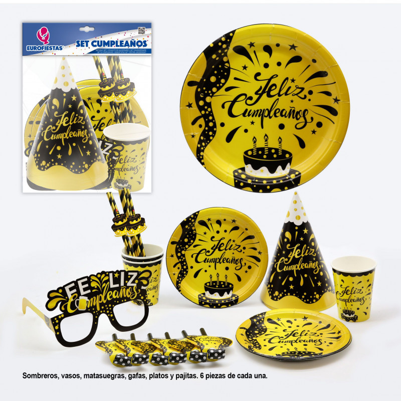 Conjunto de aniversário de champanhe
