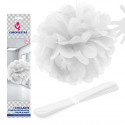 Pompon golgante 1u.40cm cor branca