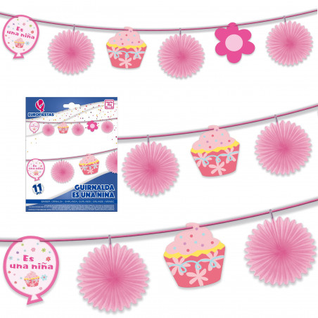 Guirlanda de papel é uma menina rosa