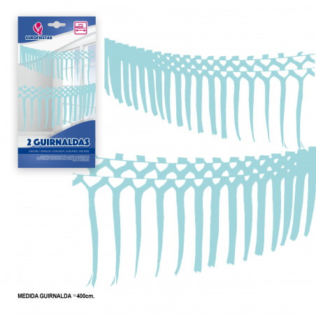 Guirlanda tiras de papel 2x2m azul