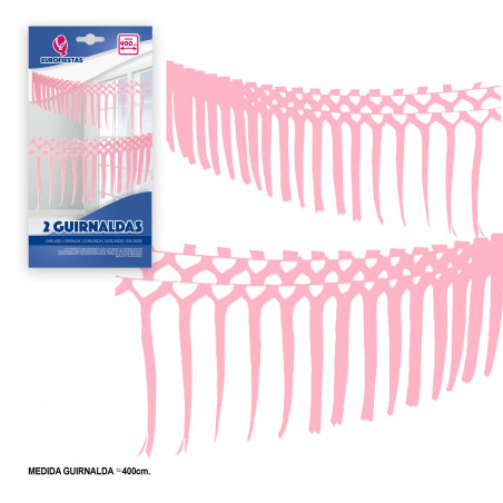 Guirlanda tiras de papel 2x2m rosa
