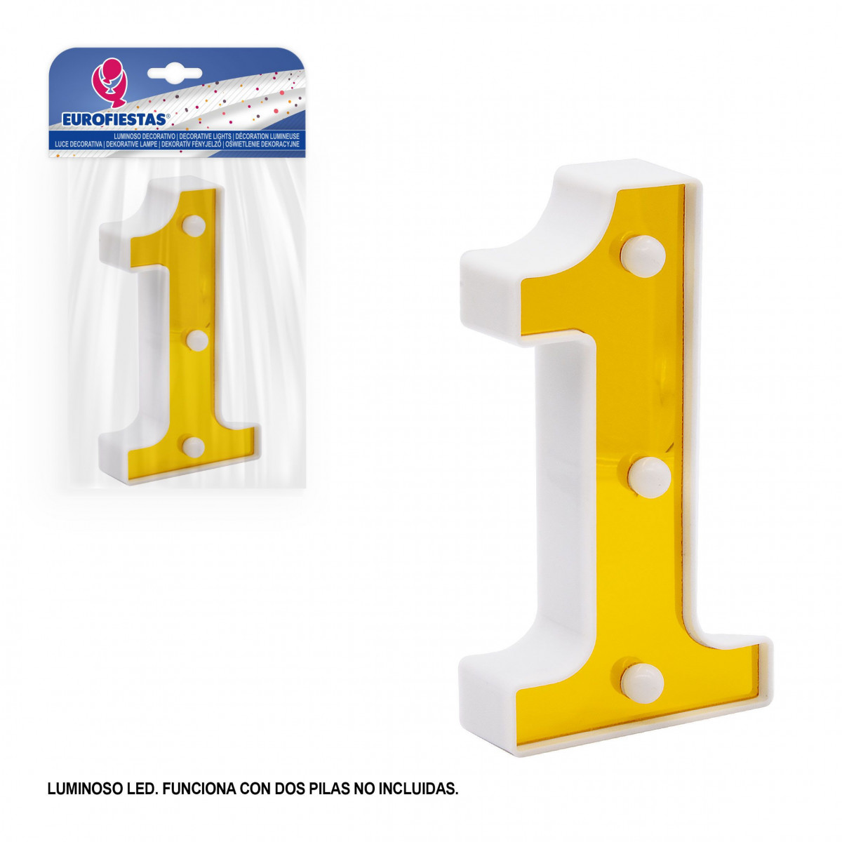 Número LED 16cm dourado 1