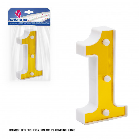 Número LED 16cm dourado 1