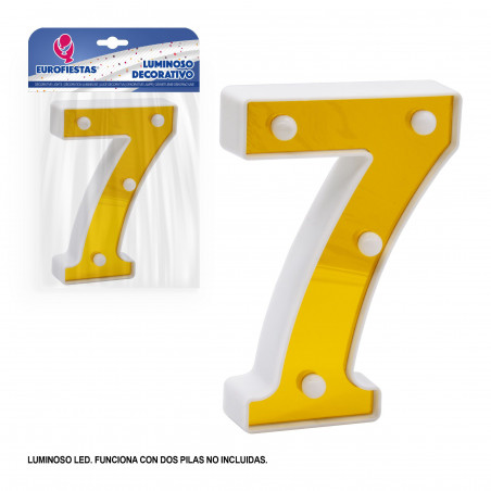 Número LED 16cm dourado 7