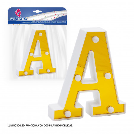 Letra LED 16cm ouro a