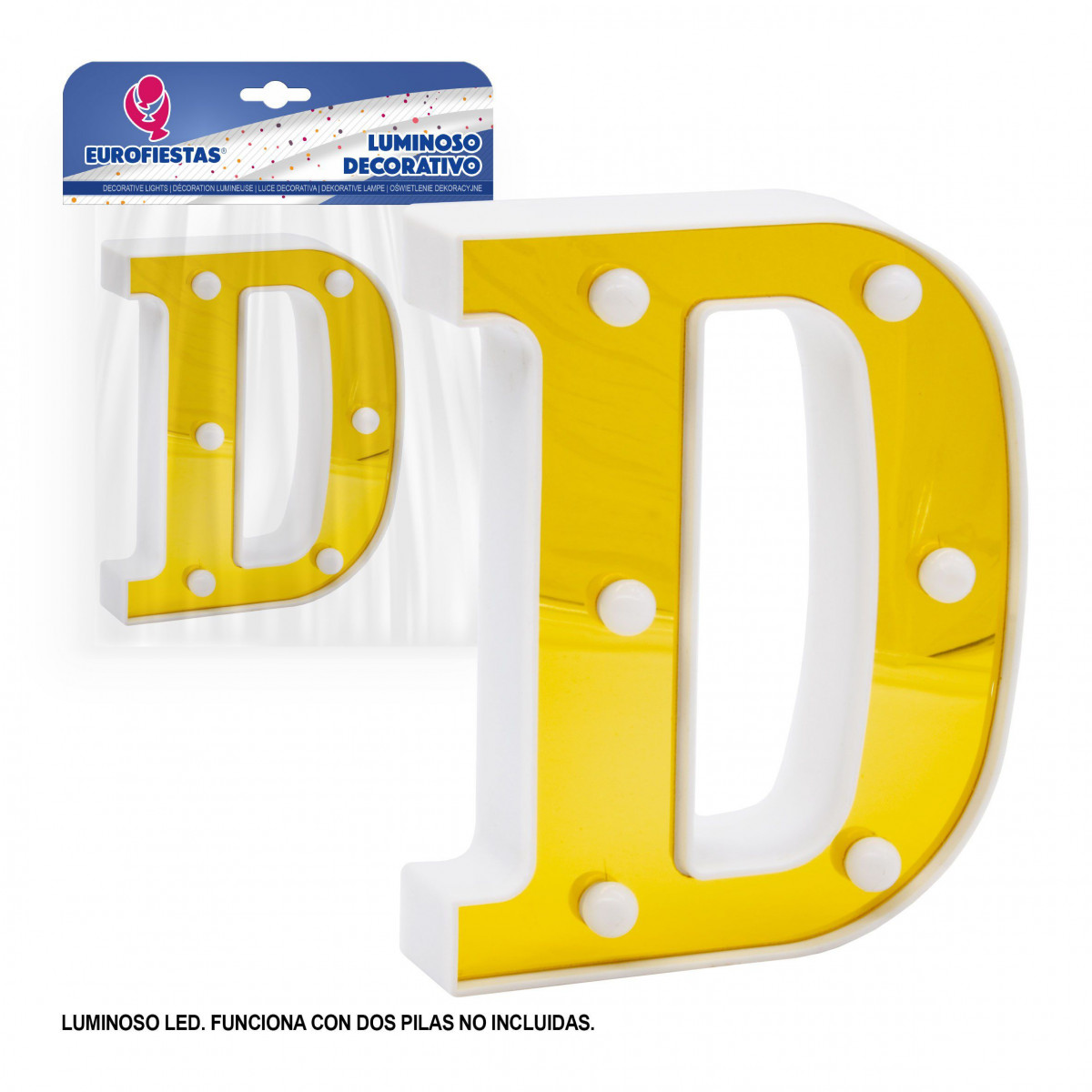 Letra LED 16cm ouro d