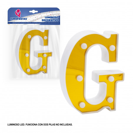 Letra LED 16cm ouro g
