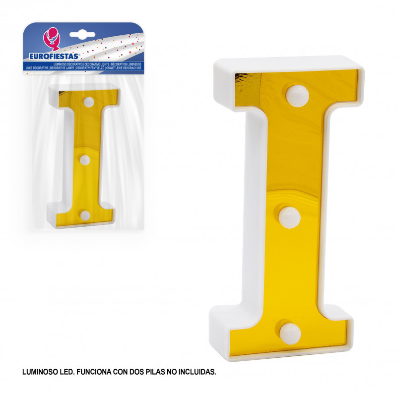Letra LED 16cm ouro i