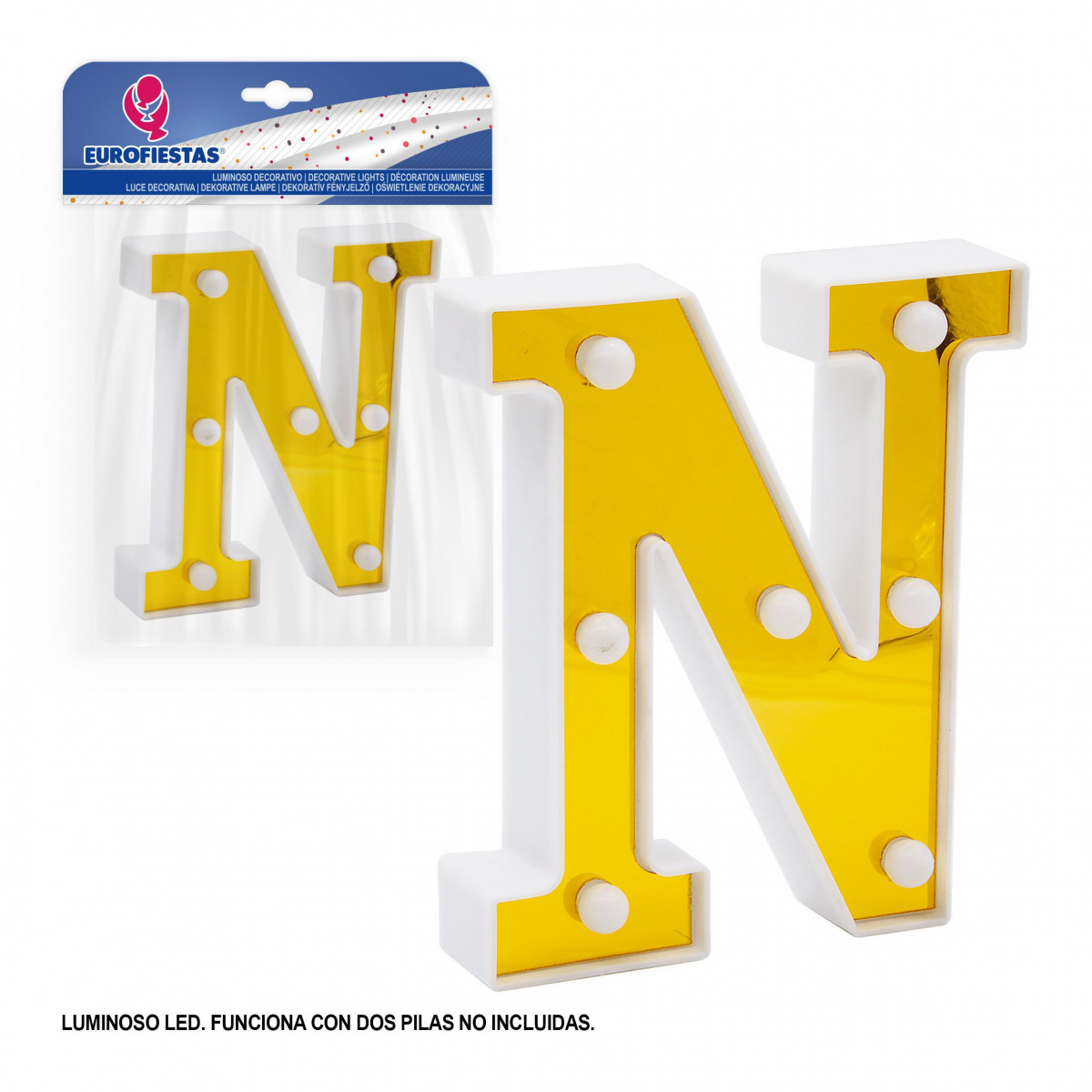 Letra LED 16cm ouro n