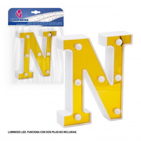 Letra LED 16cm ouro n