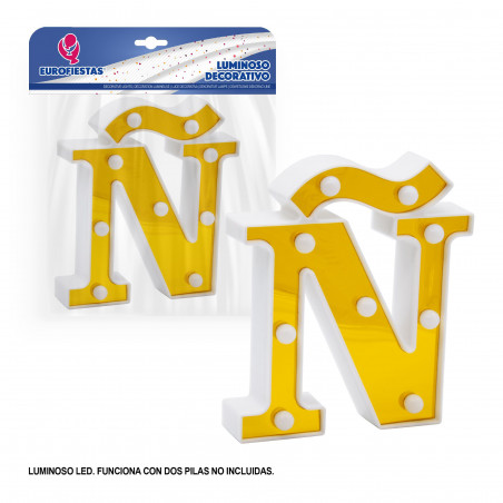 Letra LED 16cm ouro ñ